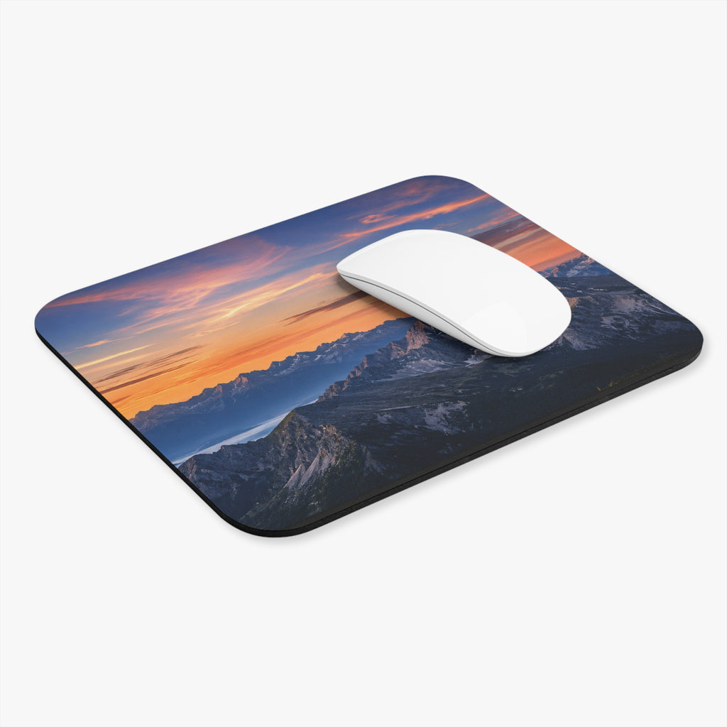 Mountain Sunset Mouse Pad — Scenic Nature Desk Mat for Home & Office