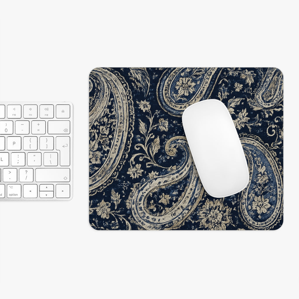 Vintage Navy Paisley Mouse Pad